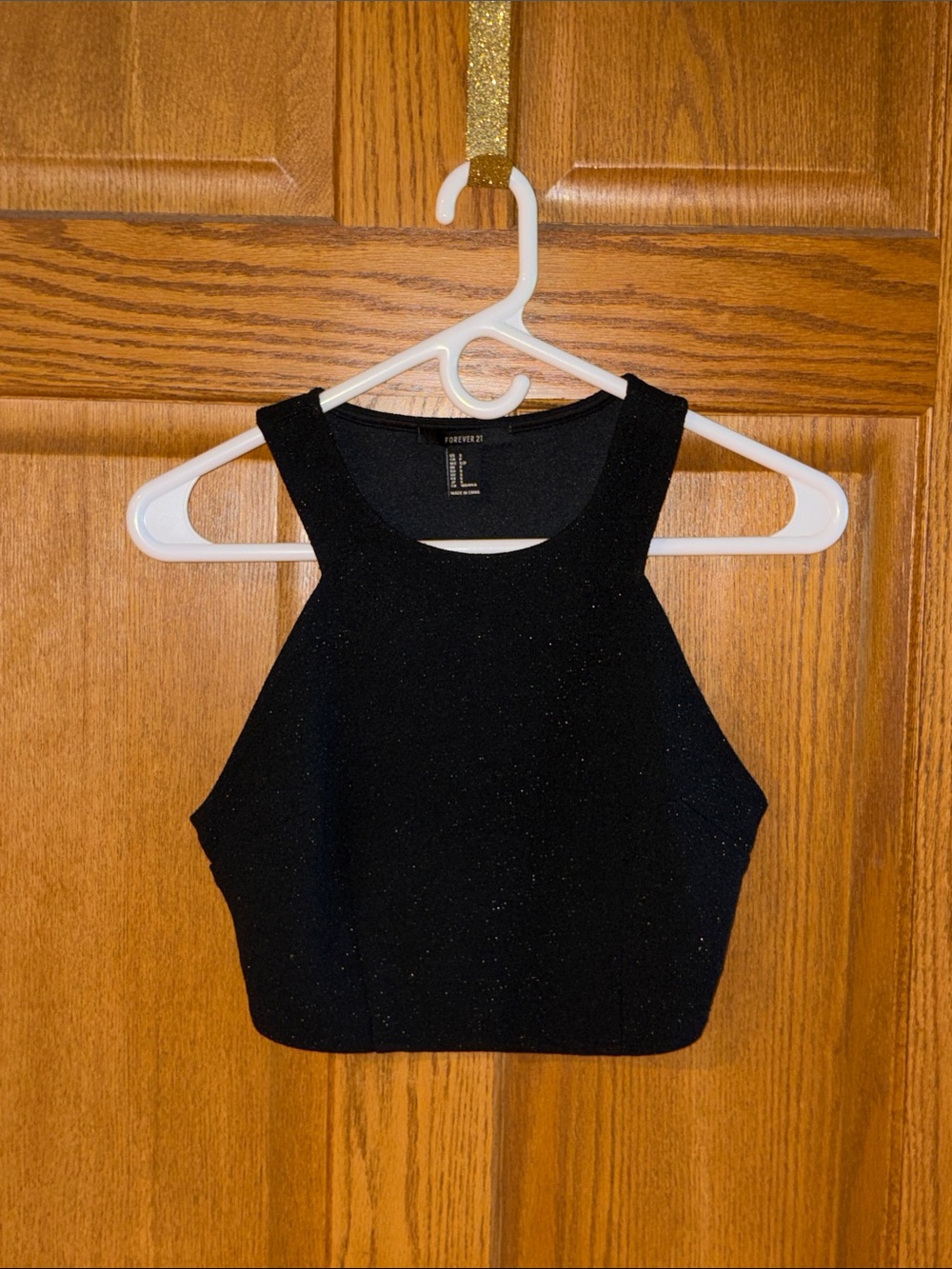Shimmer forever 21 sz SMALL crop top date night night out sexy fun cute sparkle